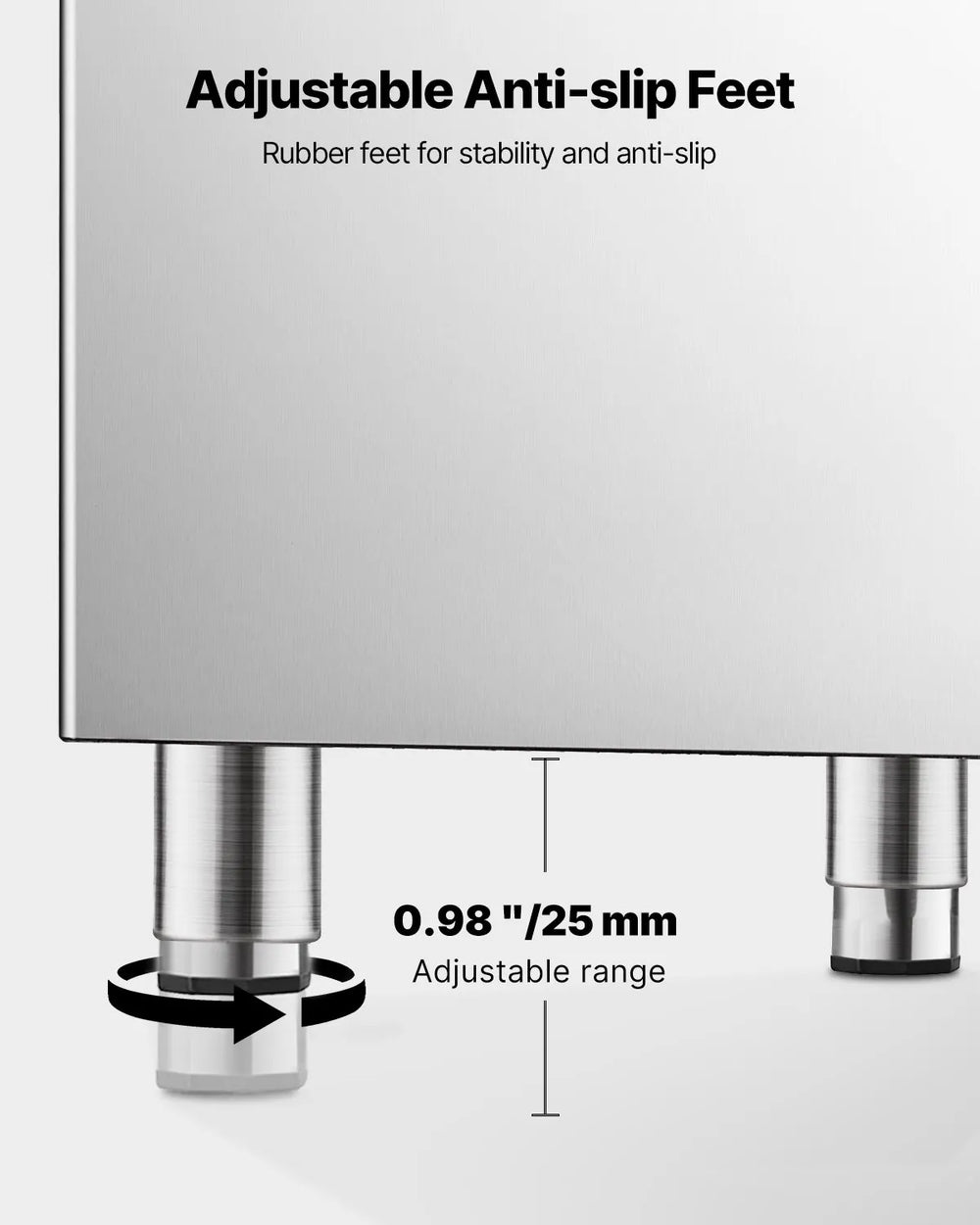 Vevor Commercial Ice Storage Bin 300 lbs Capacity Stainless Steel Gravity Drain New