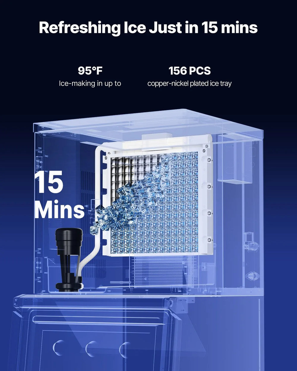 Vevor Head Unit for Commercial Ice Maker 360 Lbs/Day Self-Cleaning Scheduled Ice-Making New