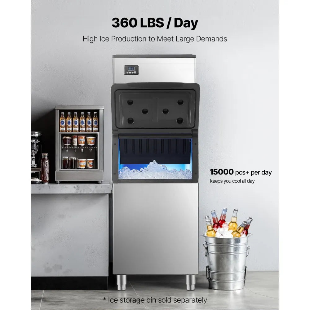 Vevor Commercial Ice Maker Head Unit Only 360 Lbs/Day Self-Cleaning with Touch Panel New