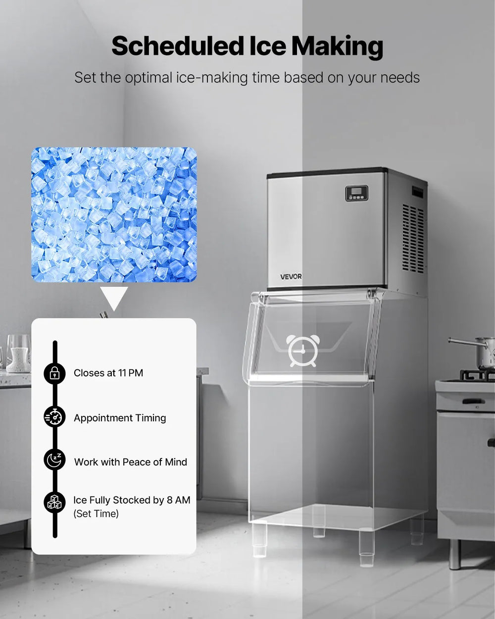 Vevor Head Unit for Commercial Ice Maker 500 Lbs/Day Stainless Steel Self-Cleaning New