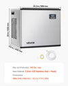 Vevor Commercial Ice Maker Head Unit Only 400 Lbs/Day Self-Cleaning with Touch Panel New