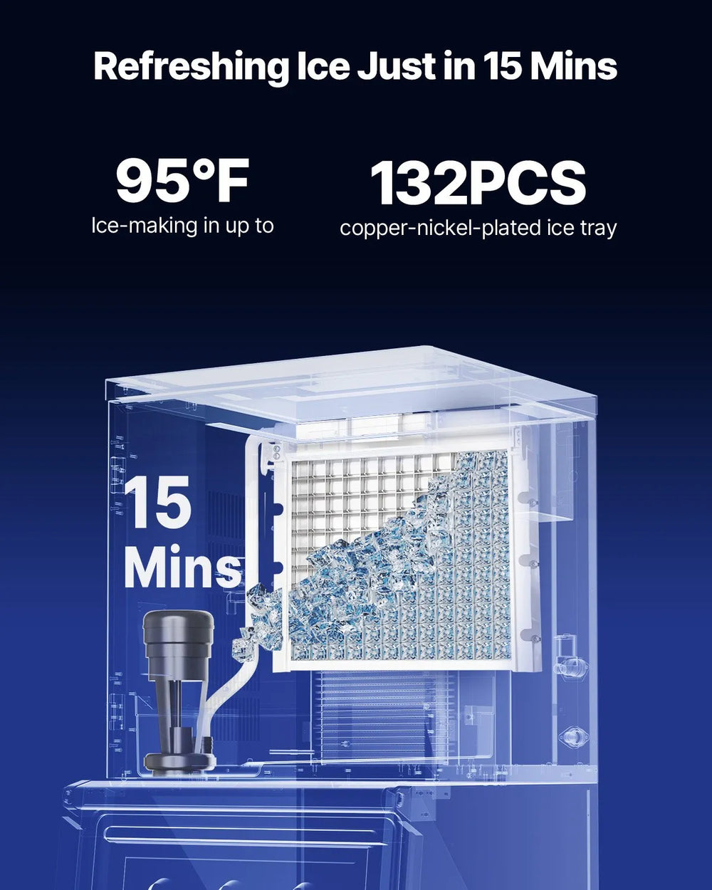 Vevor Commercial Ice Maker Head Unit 300 lbs/Day Self-Cleaning Scheduled Ice-Making New