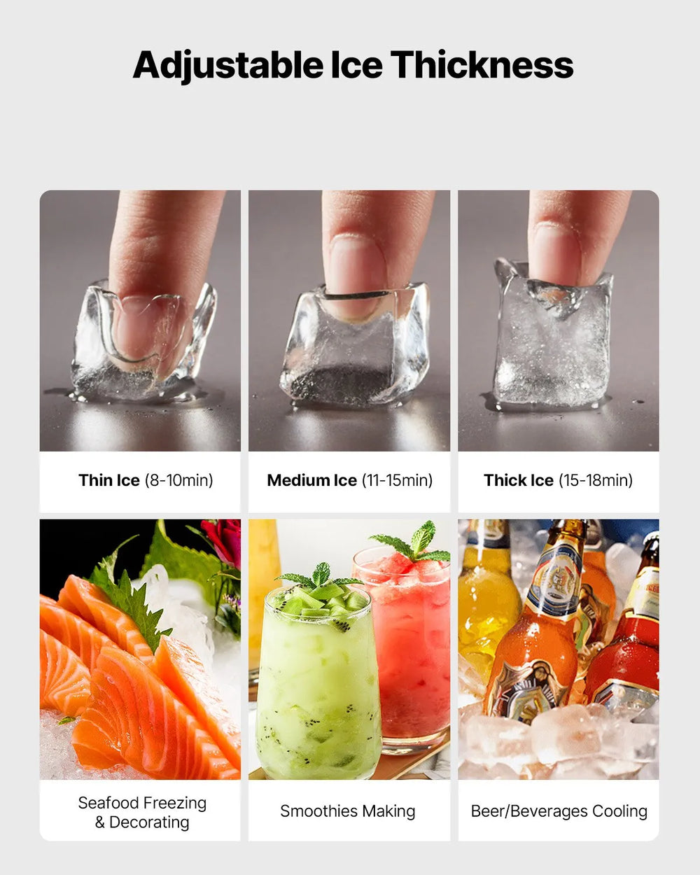 Vevor Commercial Ice Maker Head Unit 300 lbs/Day Self-Cleaning Scheduled Ice-Making New