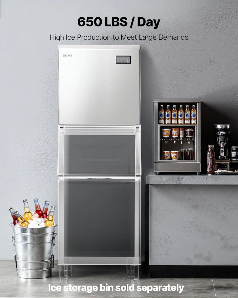 Vevor Commercial Ice Maker Machine 650 lbs/Day Head Unit Only New