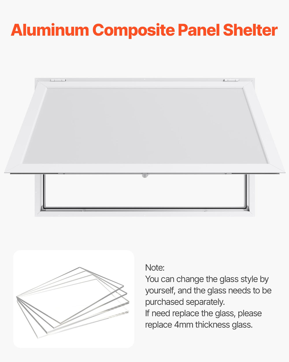 Vevor Concession Window 53 x 33 in. with Awning Door Aluminum Frame New