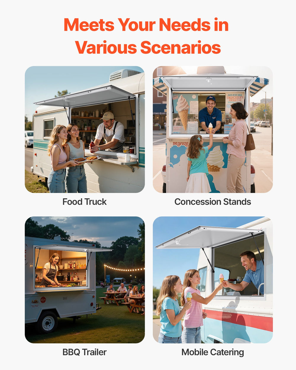 Vevor Concession Window 53 x 33 in. with Awning Door Aluminum Frame New
