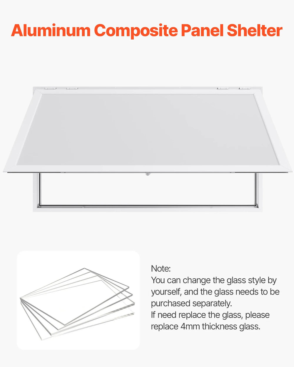 Vevor Concession Window 74" x 40" Aluminum Alloy with 85° Awning Door New