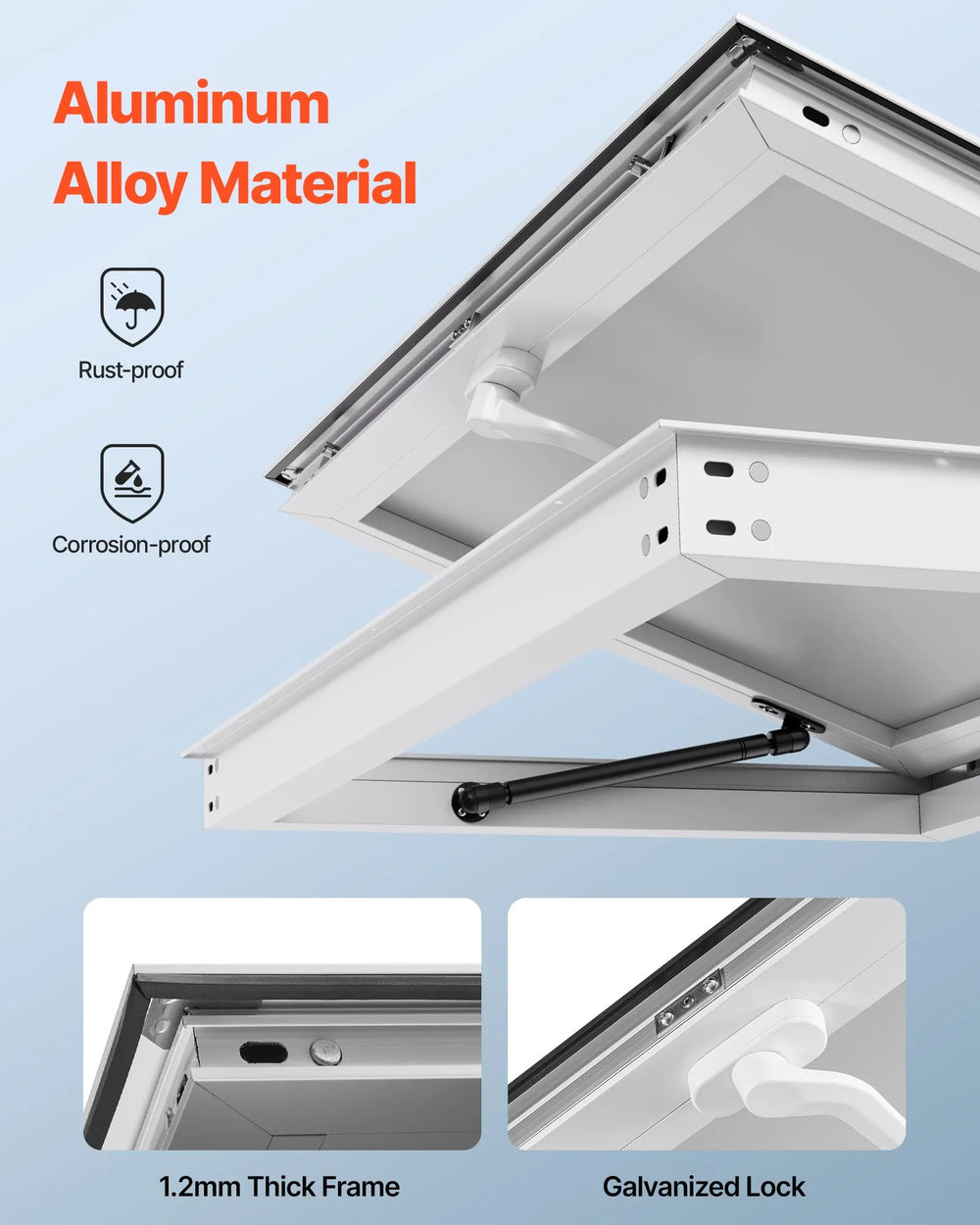 Vevor Concession Window 74" x 40" Aluminum Alloy with 85° Awning Door New