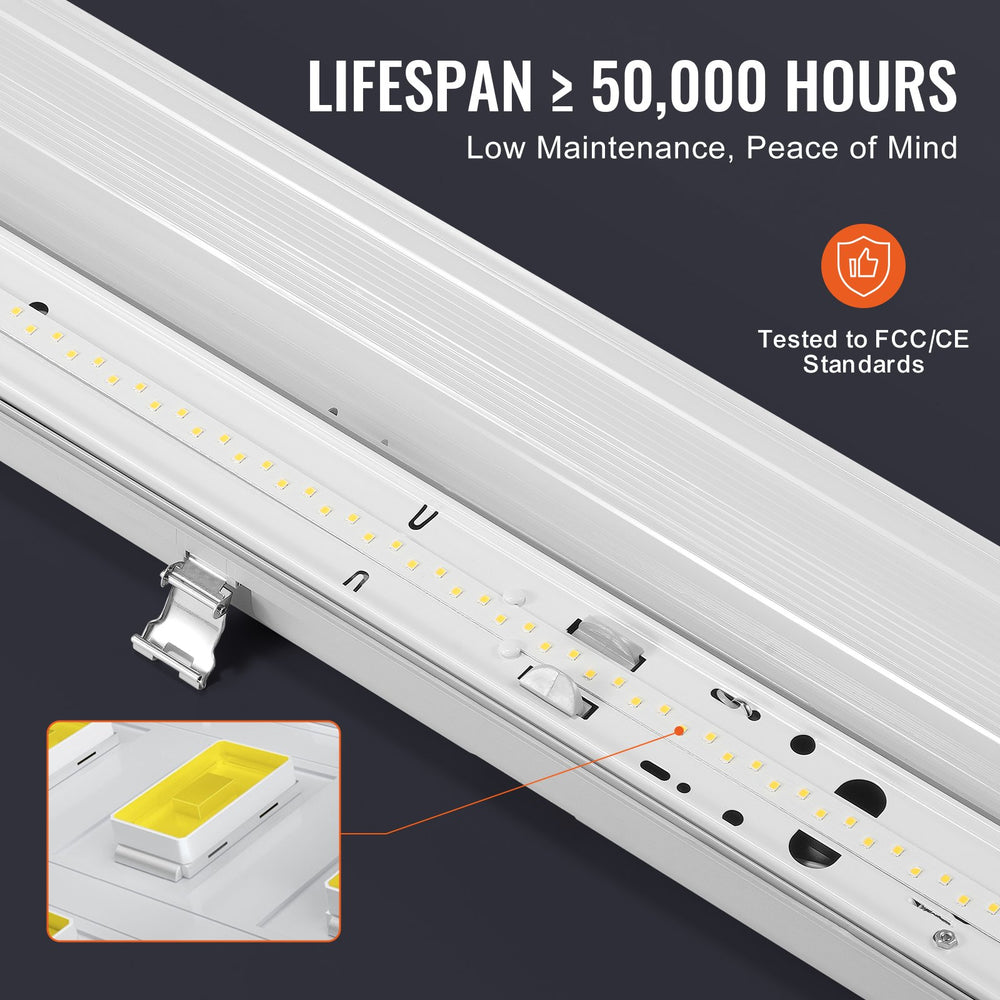 Vevor LED Vapor-Tight Light Fixture 4FT 60 Watt 7400LM 5000K IP65 Waterproof 4-Pack New