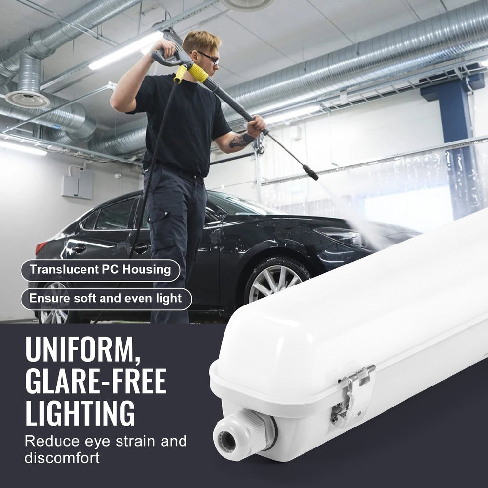 Vevor LED Vapor-Tight Light Fixture 4FT 60 Watt 7400LM 5000K IP65 Waterproof 4-Pack New
