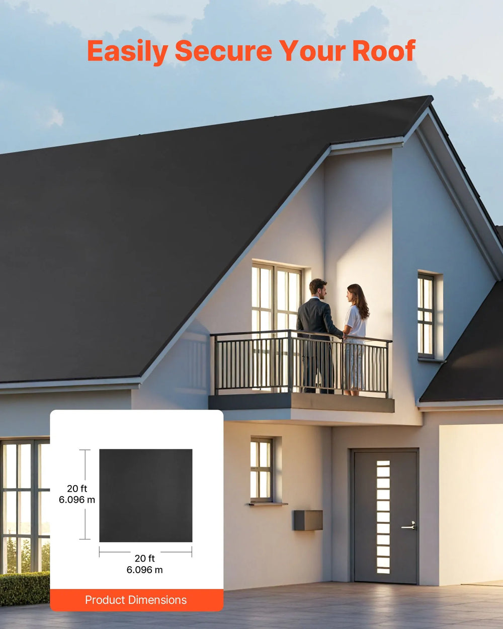 Vevor Roofing Roll  20 x 20 ft 45 mil EPDM Rubber Waterproof Membrane New
