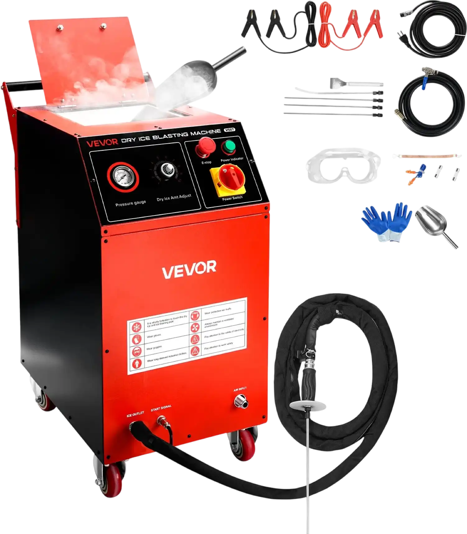 Vevor Dry Ice Blasting Machine 16.5 lbs. Capacity Cleaner with 4 Nozzles 120V New