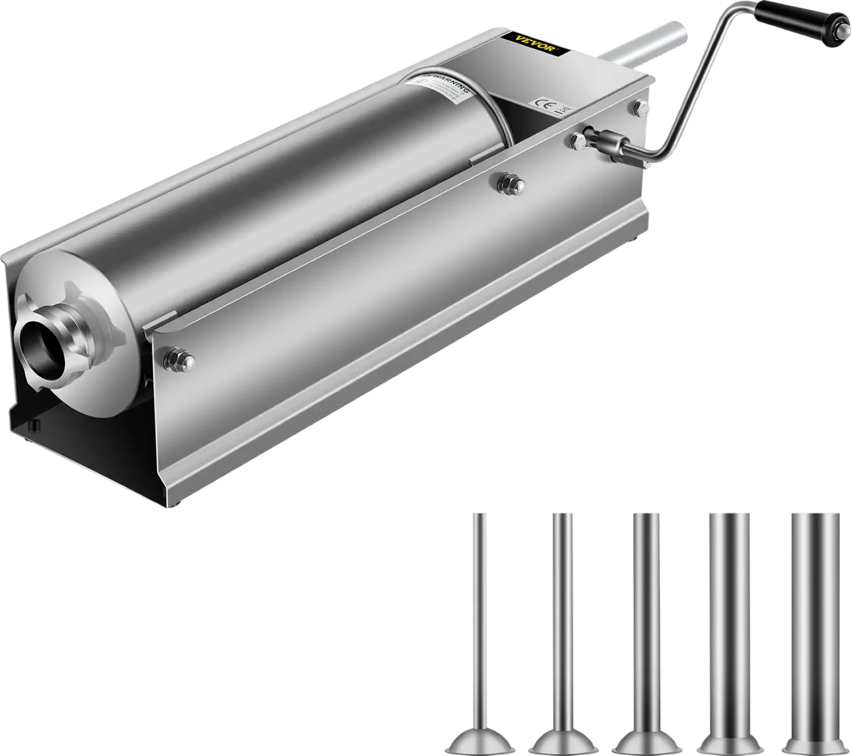 Vevor Horizontal Sausage Stuffer Manual with 5 Filling Nozzles 15 lbs Capacity New