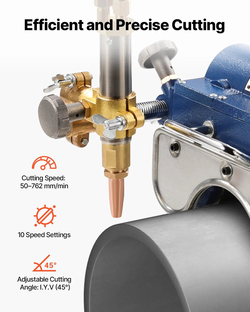 Vevor Electromagnetic Pipe Cutter Beveler Propane 2-30 in/min 110V New