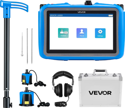 Vevor Pipe Water Leak Detector 1-10000Hz with 2 Sensors 16.4 ft Depth 7