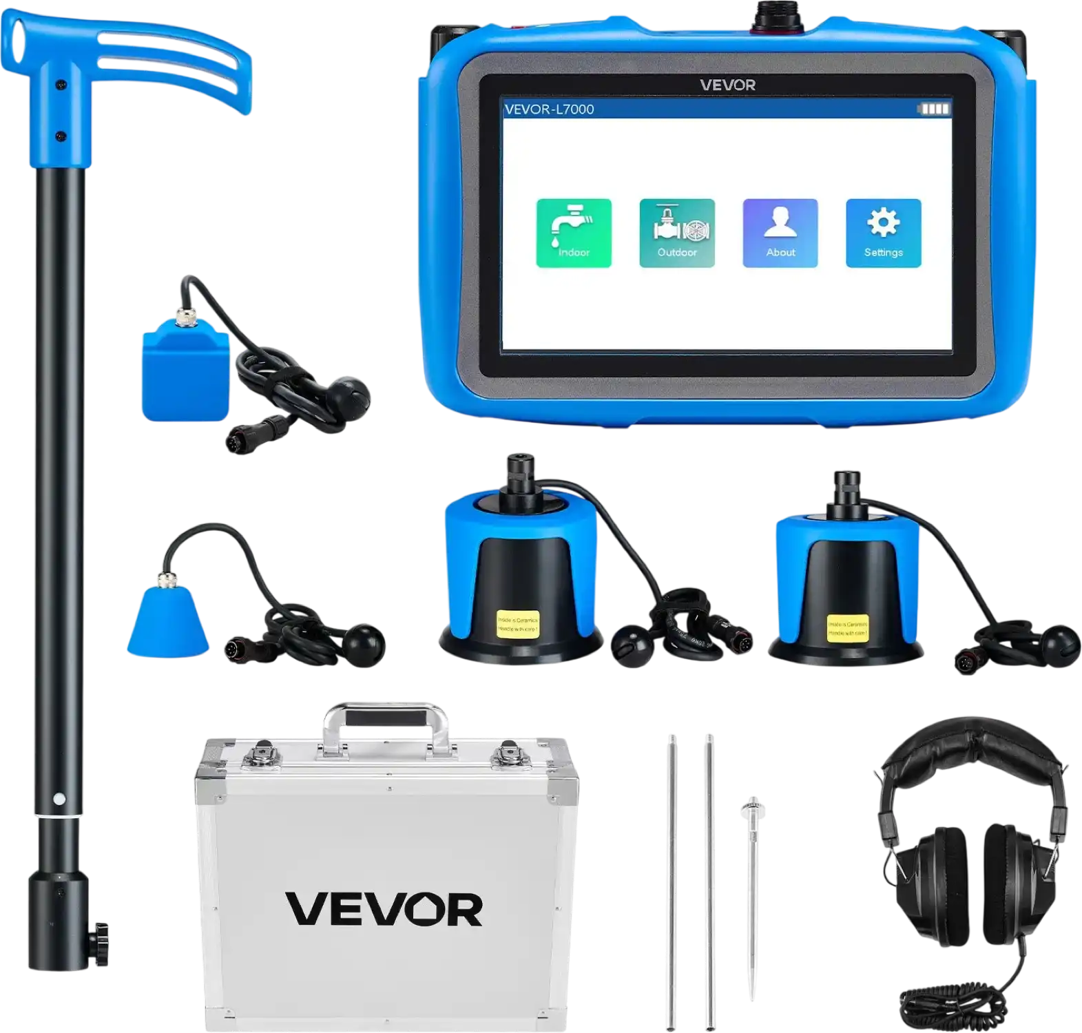 Vevor Pipe Water Leak Detector 1-10000Hz Frequency Range 16.4 ft Depth with Touchscreen New