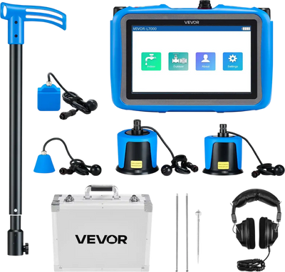 Vevor Pipe Water Leak Detector 1-10000Hz Frequency Range 16.4 ft Depth with Touchscreen New