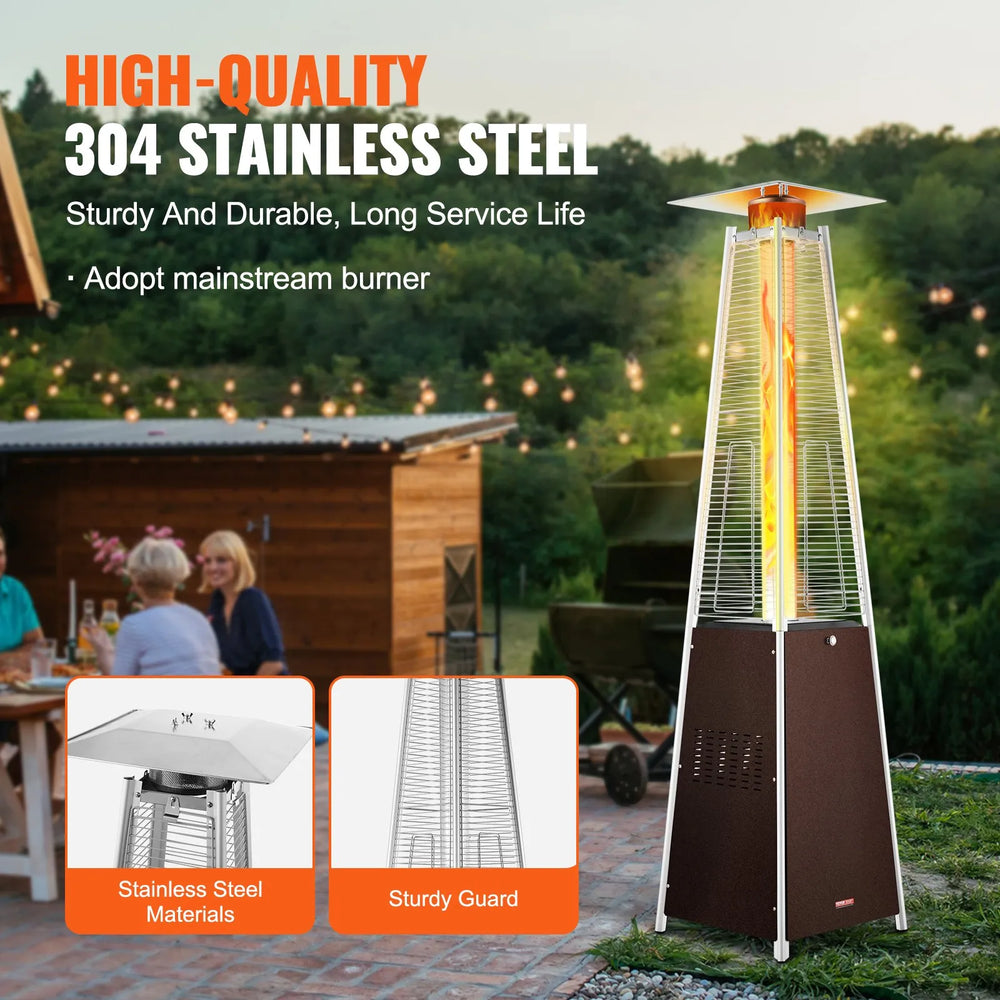 Vevor Propane Patio Heater 48000 BTU Bronze Pyramid with Wheels New