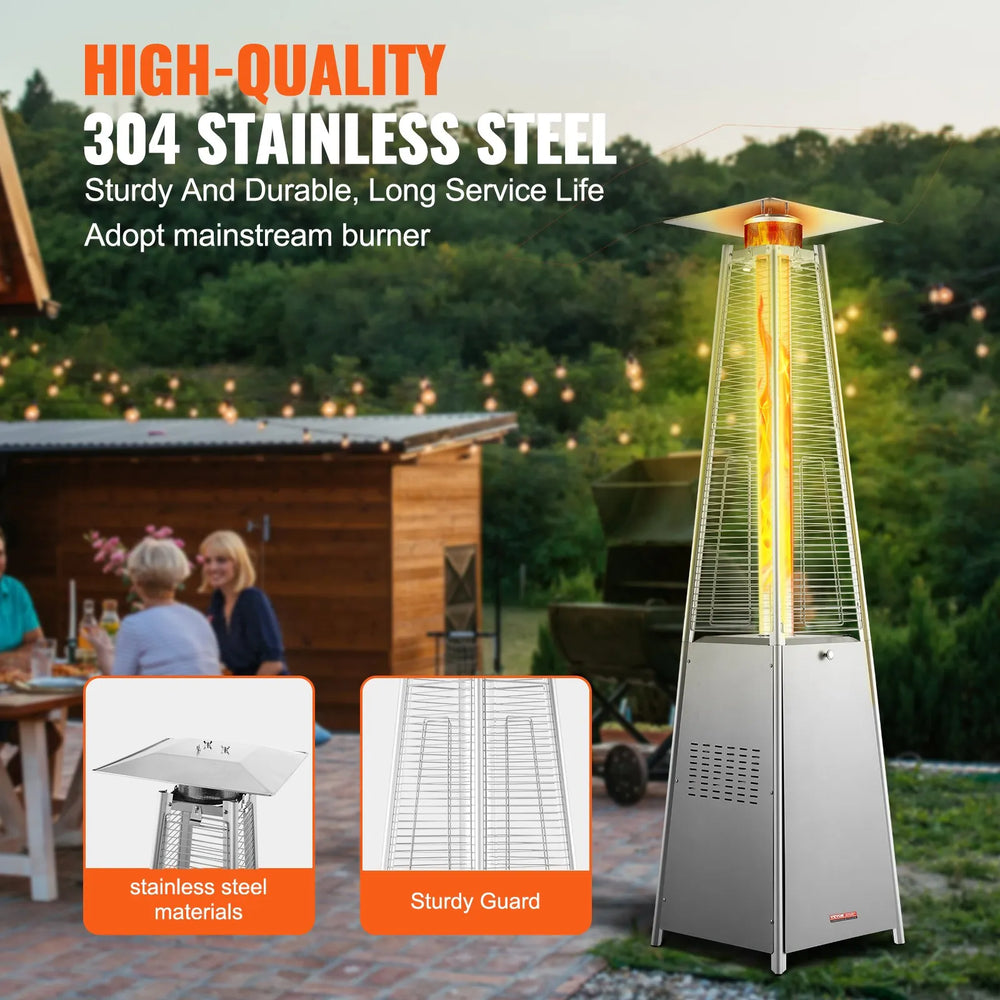 Vevor Propane Patio Heater 48000 BTU Pyramid with Wheels for Outdoors New