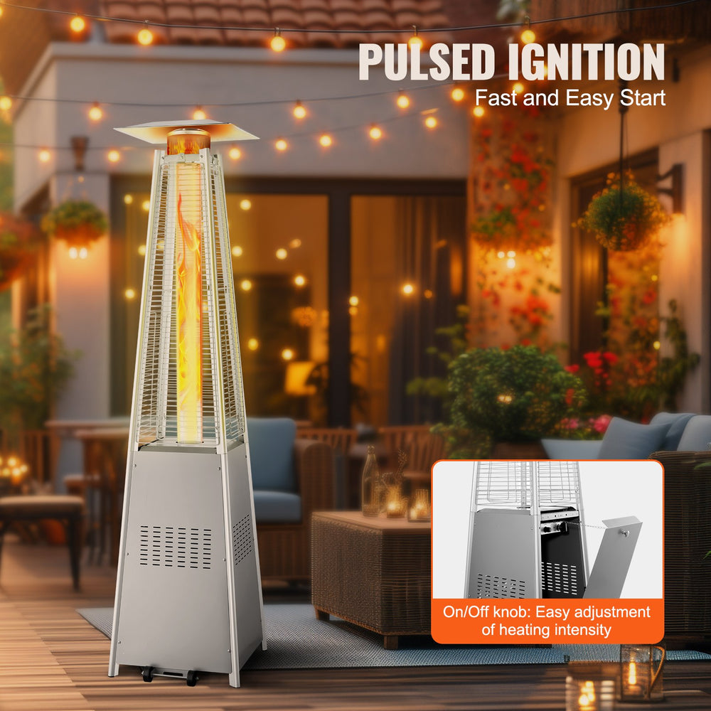 Vevor Propane Patio Heater 48000 BTU Pyramid with Wheels for Outdoors New