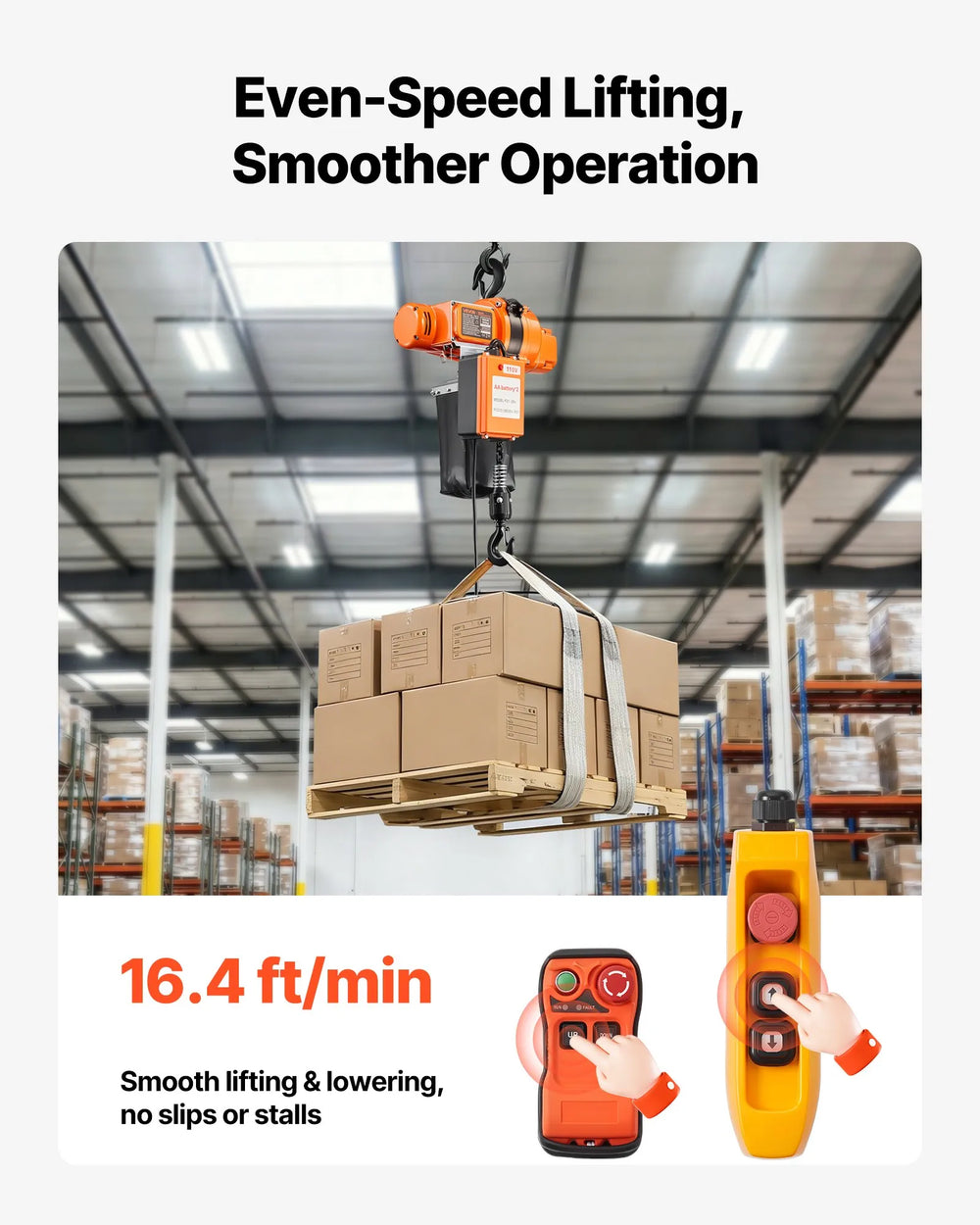 Vevor Electric Chain Hoist 1,100 lbs. 20 ft. Lifting Height with Wireless/Wired Remote Control 120V New