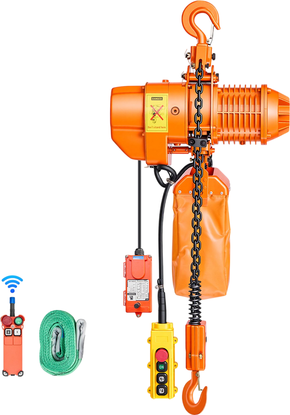Vevor Electric Chain Hoist 2,200 lbs. 20 ft. Lift Height Wired/Wireless Remote Control 480V New