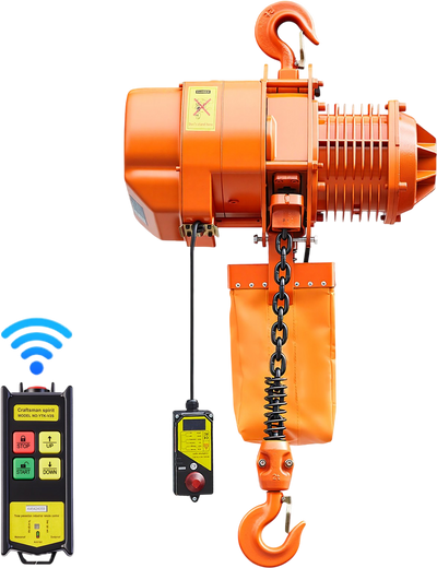 Vevor Electric Chain Hoist 4,400 lbs. 20 ft. Lift Height Single G100 Chain Remote Control 3-Phase 240/480V New