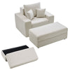 Vevor Chaise Lounge Chair 44" Oversized Corduroy with Throw Pillows New