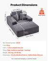 Vevor Oversized Lounge Chair 54-inch Upholstered with Throw Pillows New