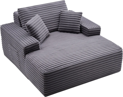 Vevor Chaise Lounge Chair 48 in. Upholstered Oversized with Throw Pillows New