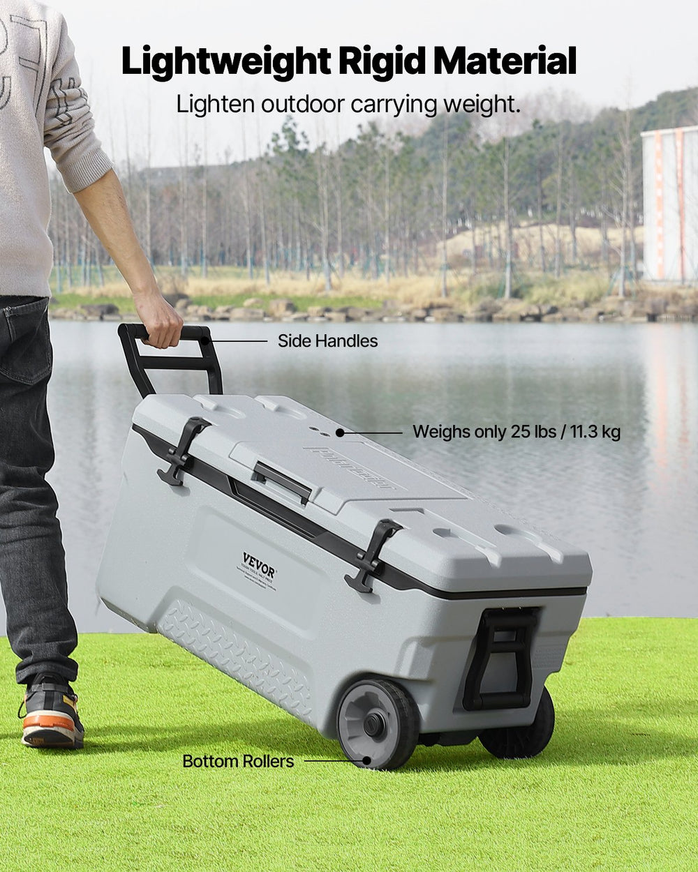 Vevor Portable Cooler 74QT Insulated Wheeled 120 Can Capacity New