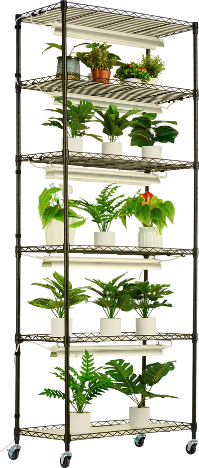 Vevor Plant Stand 6-Tier Shelf with 150W Full Spectrum Grow Light and Timer New