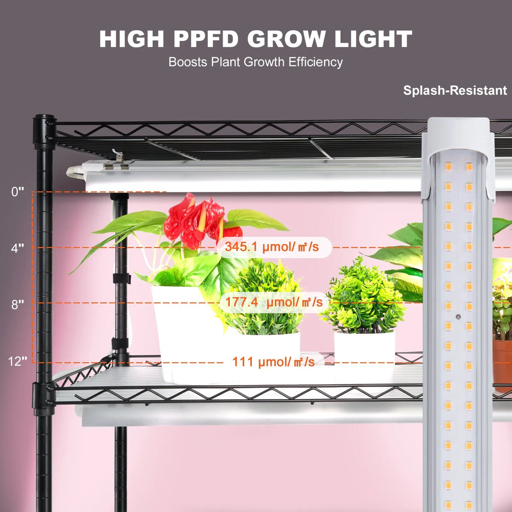 Vevor Plant Stand 6-Tier 71" Shelf with 150W Full Spectrum Grow Light and Timer New