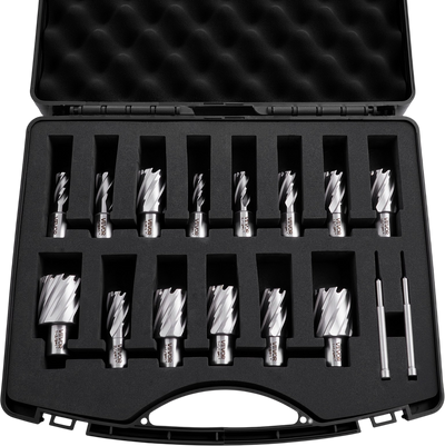 Vevor Annular Cutter Set 16 Piece Weldon Shank Drill Bits 7/16 to 1-3/8 in. Cut Diameter HSS New