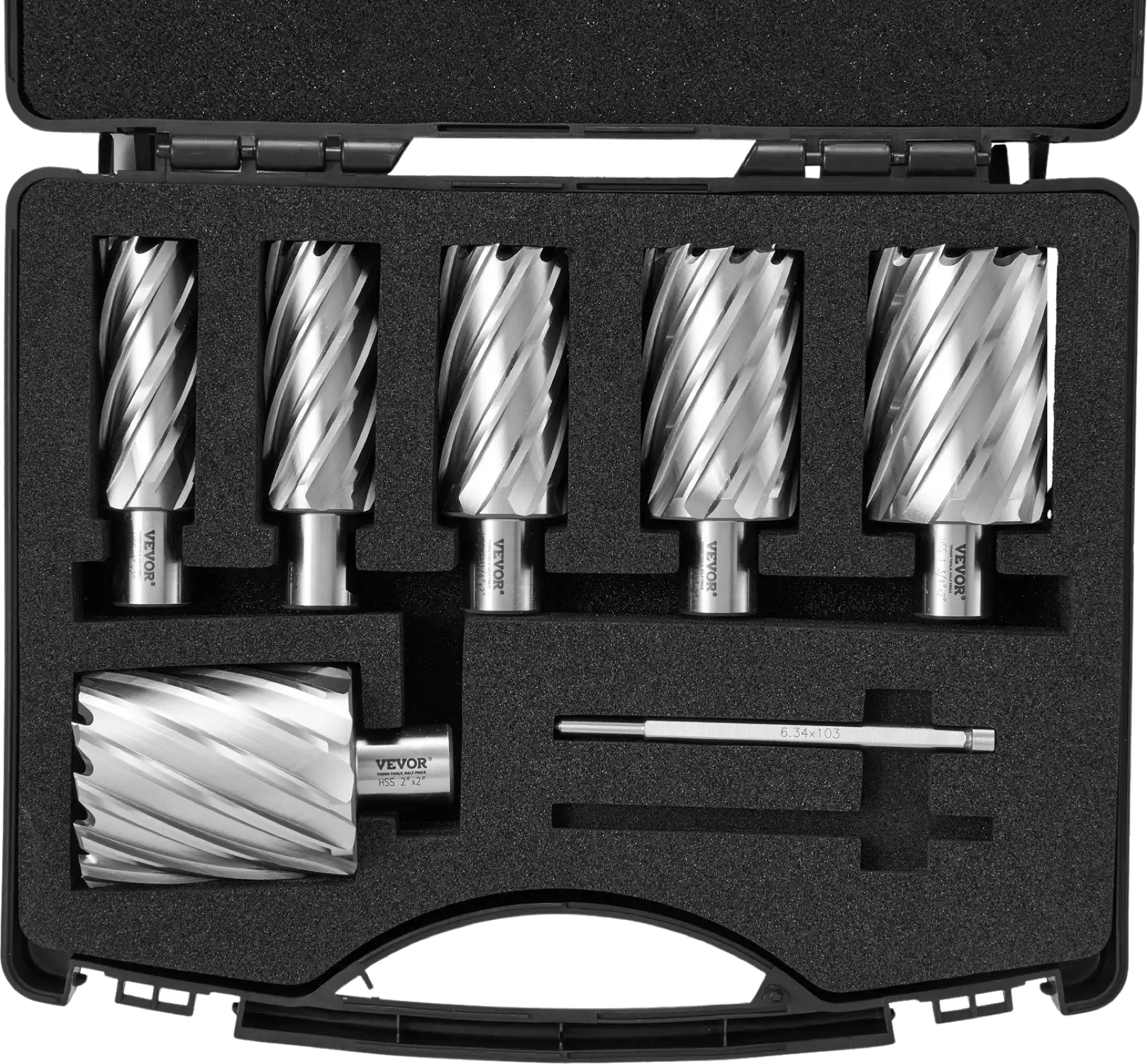 Vevor Annular Cutter Set 6pcs Weldon Shank Mag Drill Bits 2