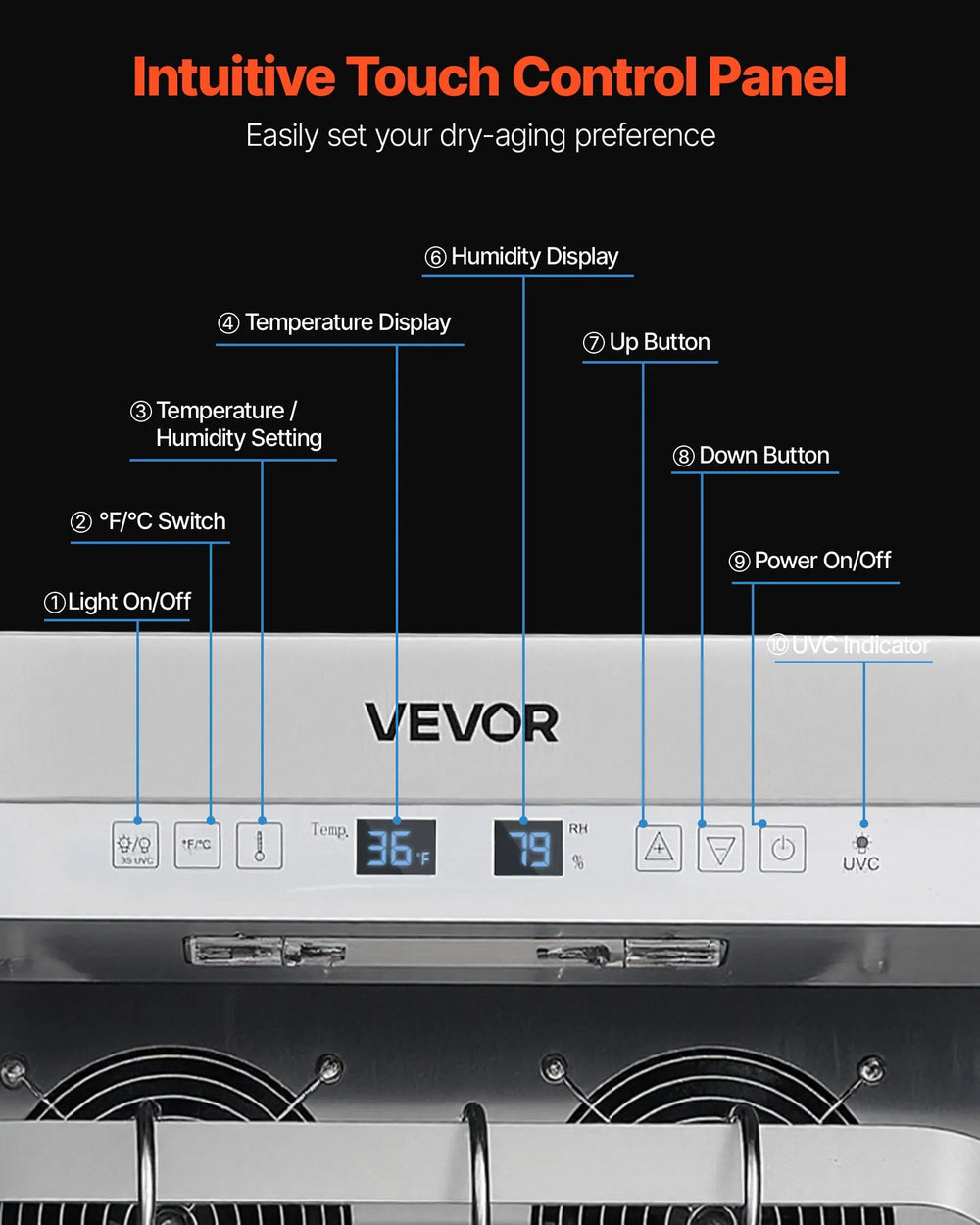 Vevor Dry Ager Refrigerator 232 lbs Capacity Precise Temperature and Humidity Control New