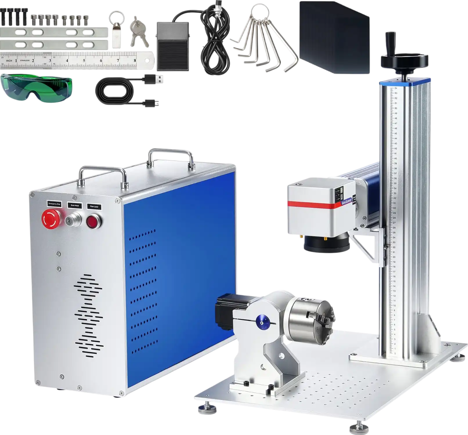 Vevor Fiber Laser Marking Machine 100W Engraver with Rotary Axis New