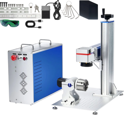 Vevor Fiber Laser Marking Machine 100W Engraver with Rotary Axis New