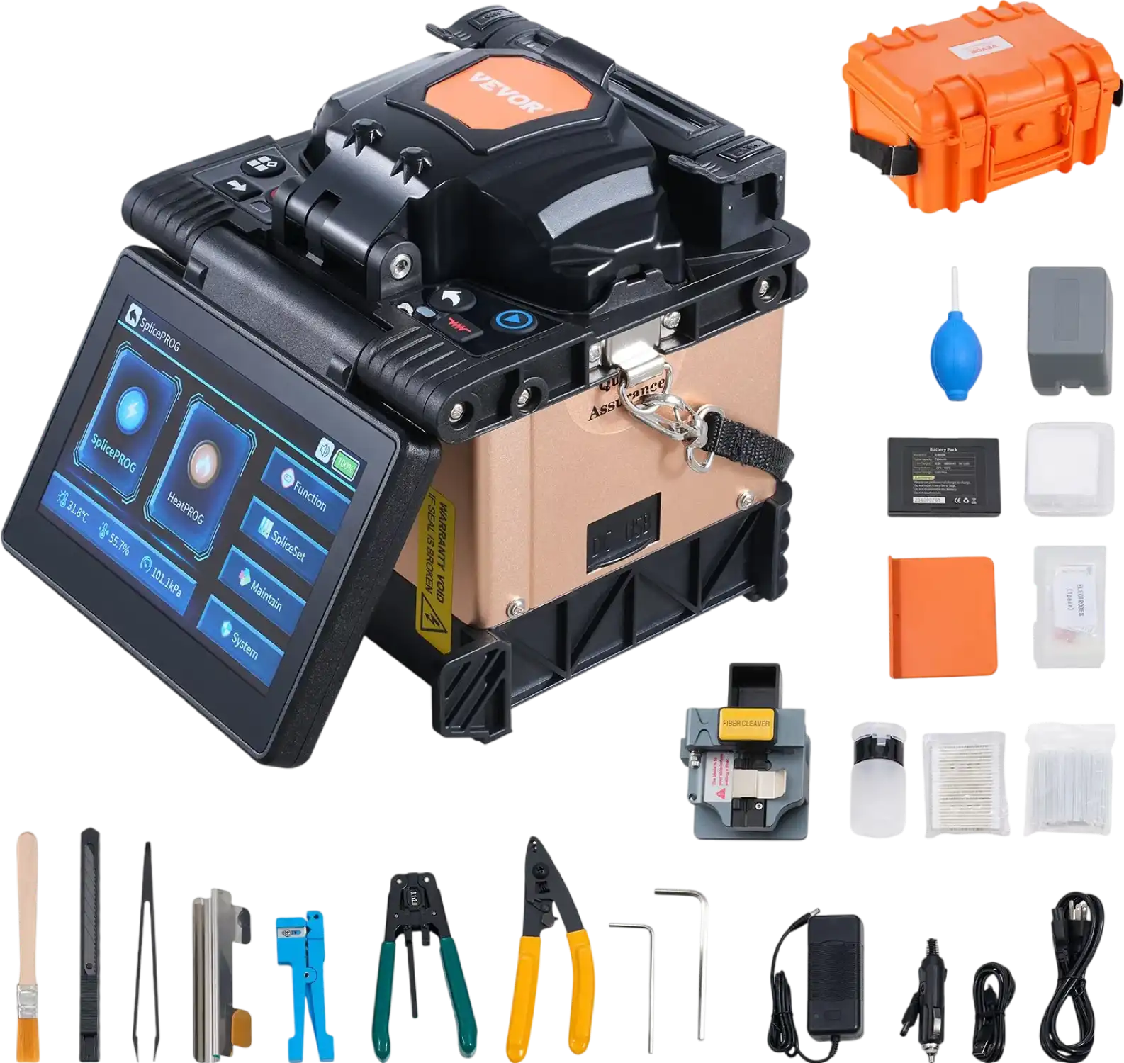 Vevor Fiber Fusion Splicer 4 Motors Clad Alignment 6s Splicing with 5