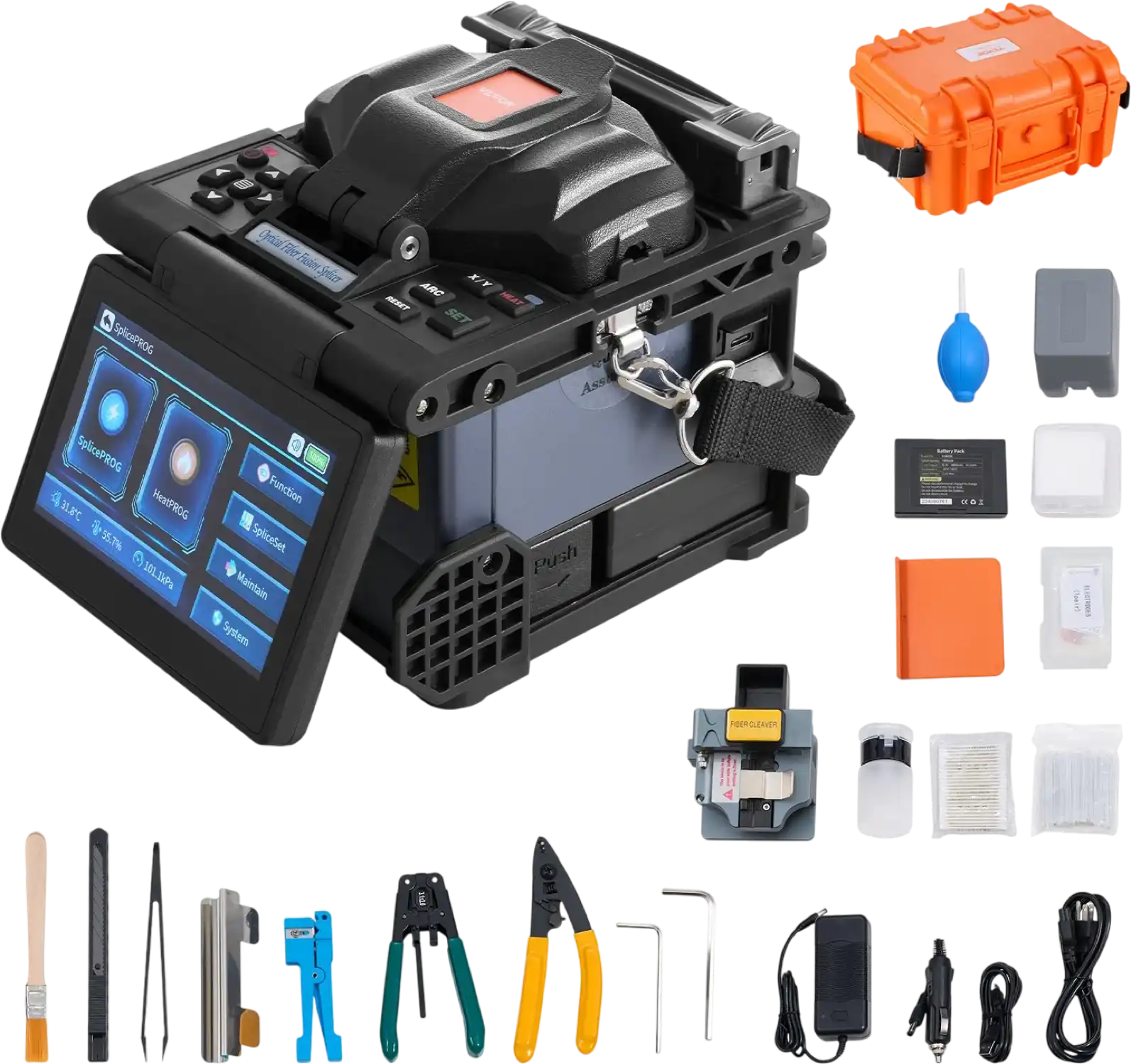 Vevor Fiber Fusion Splicer 6 Motors Core Alignment 6s Splicing 13s Heating New