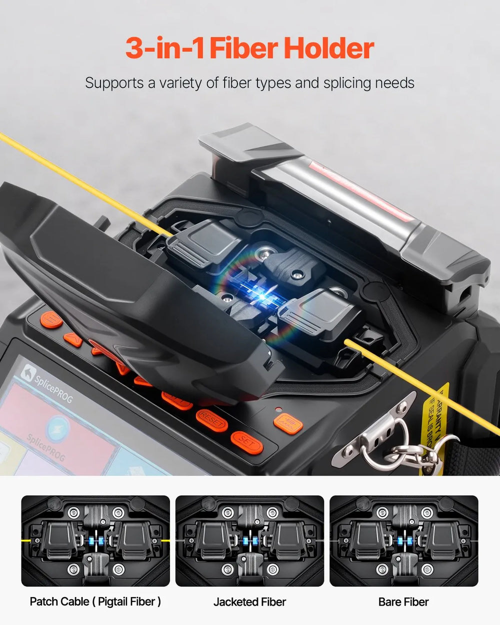 Vevor Fiber Fusion Splicer 6 Motors 6s Splicing 13s Heating with 5" LCD Screen New