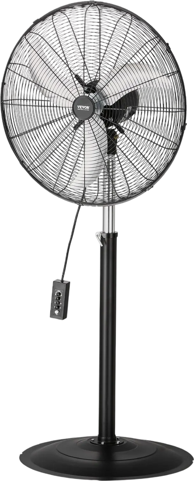 Vevor Industrial Pedestal Fan 24 in. 6800 CFM 3-Speed 85° Oscillating Height Adjustable New