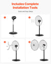 Vevor Industrial Pedestal Fan 30" 3-Speed Oscillating with Adjustable Height New