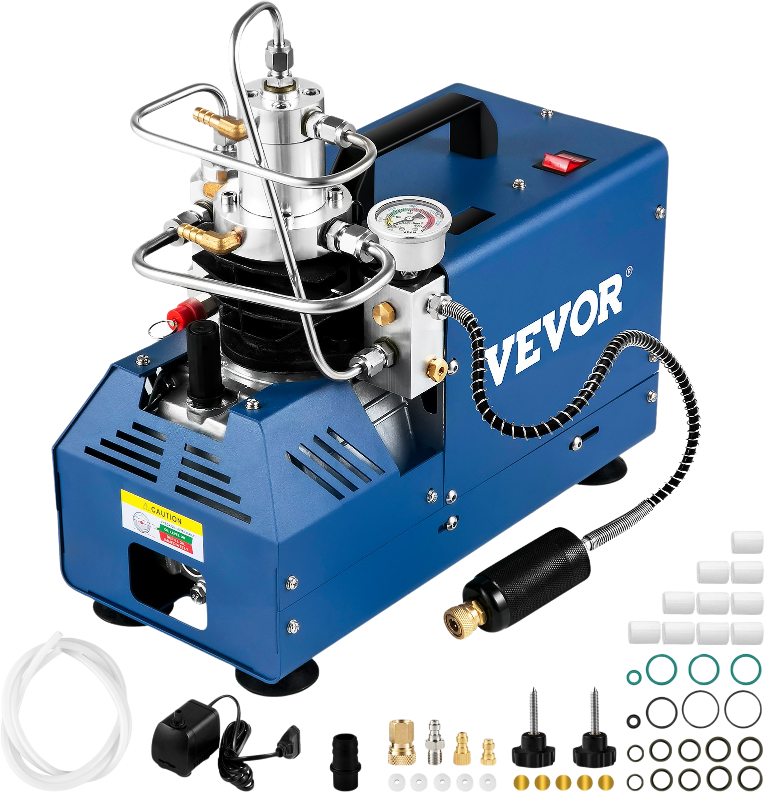 Vevor High Pressure PCP Air Compressor Manual Stop 4500PSI/30MPA/300Bar 1800W 110V New