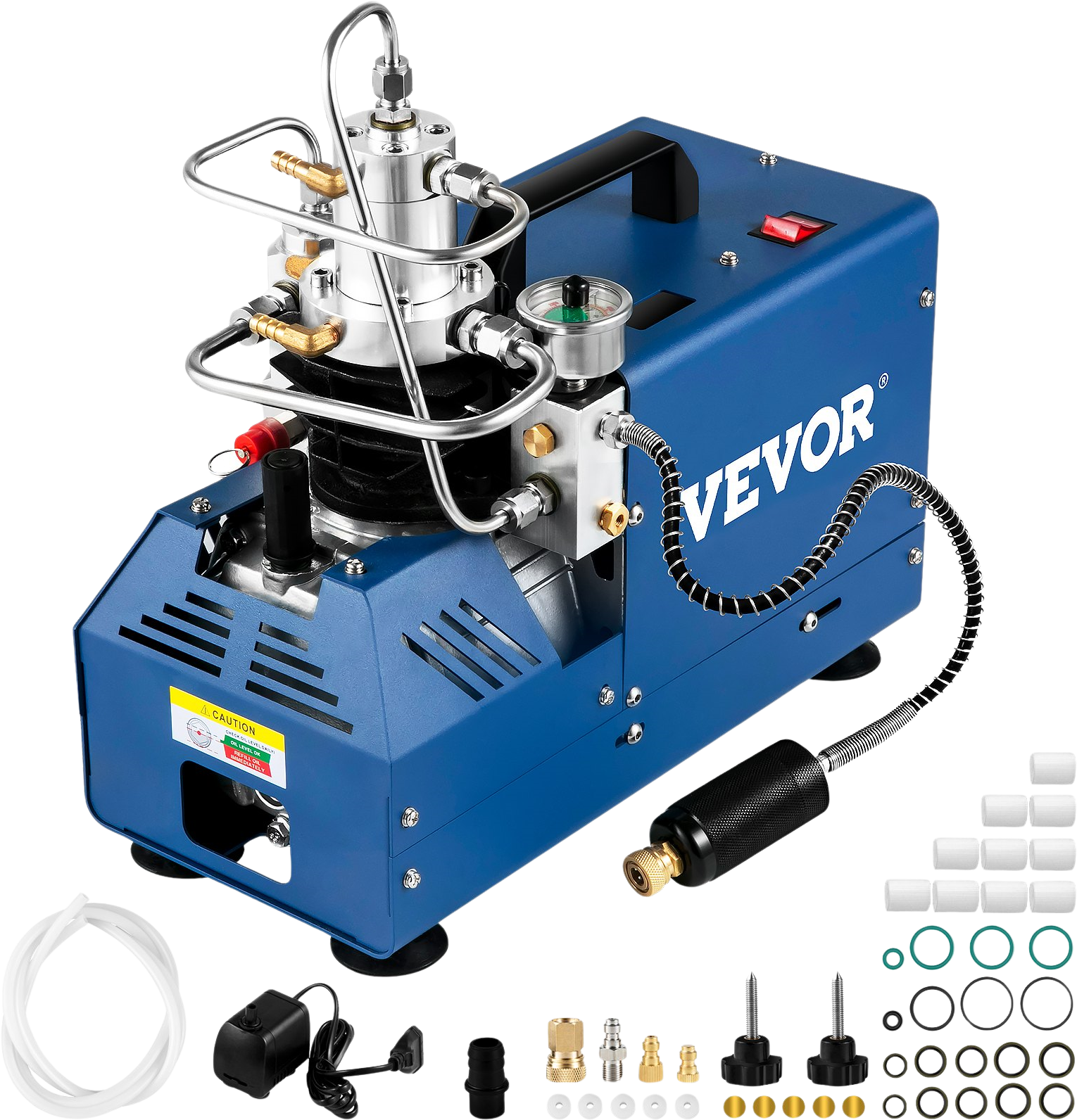 Vevor High Pressure Air Compressor with Automatic Stop 4500PSI/30Mpa/300Bar 1800W 110V New