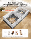 Vevor Puppy Playpen 2-Room Whelping Box with Height Adjustable Door Washable Pad New