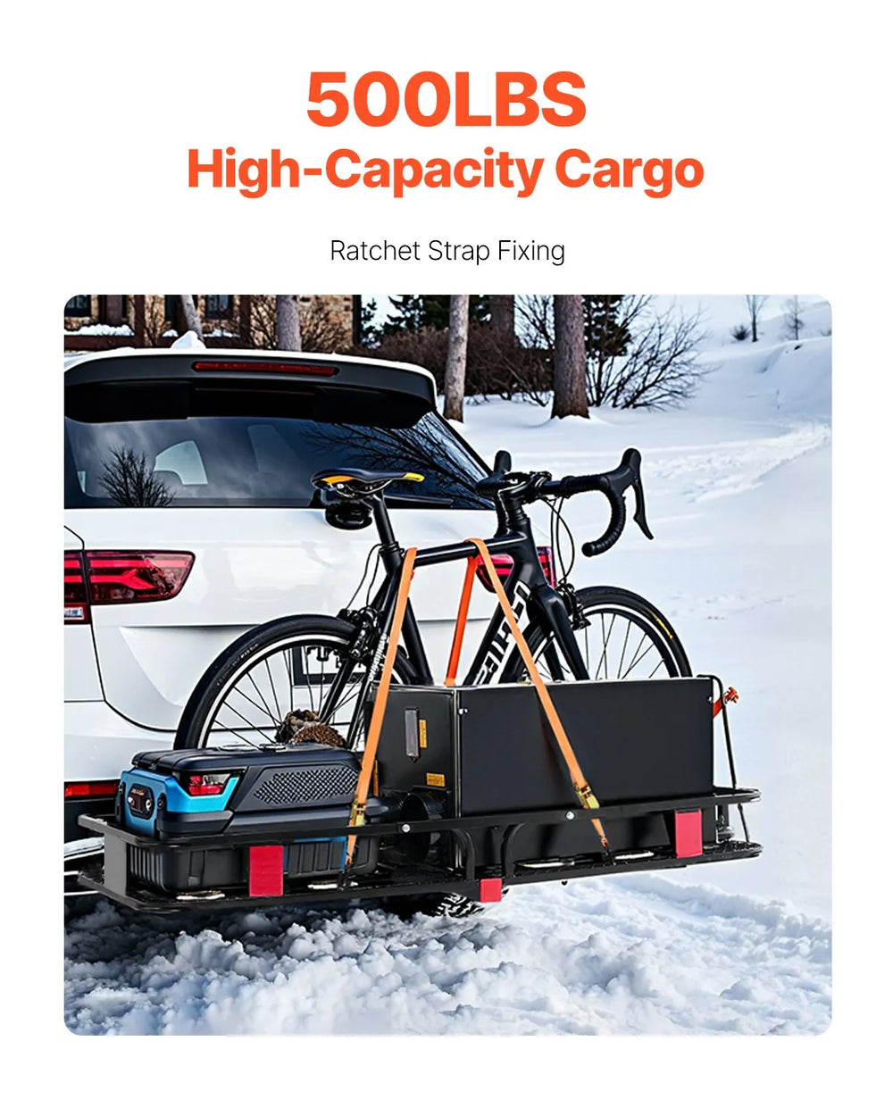 Vevor Hitch Cargo Carrier 70 x 30 x 6 in. Foldable 500 Lbs Capacity for 2" Receiver New