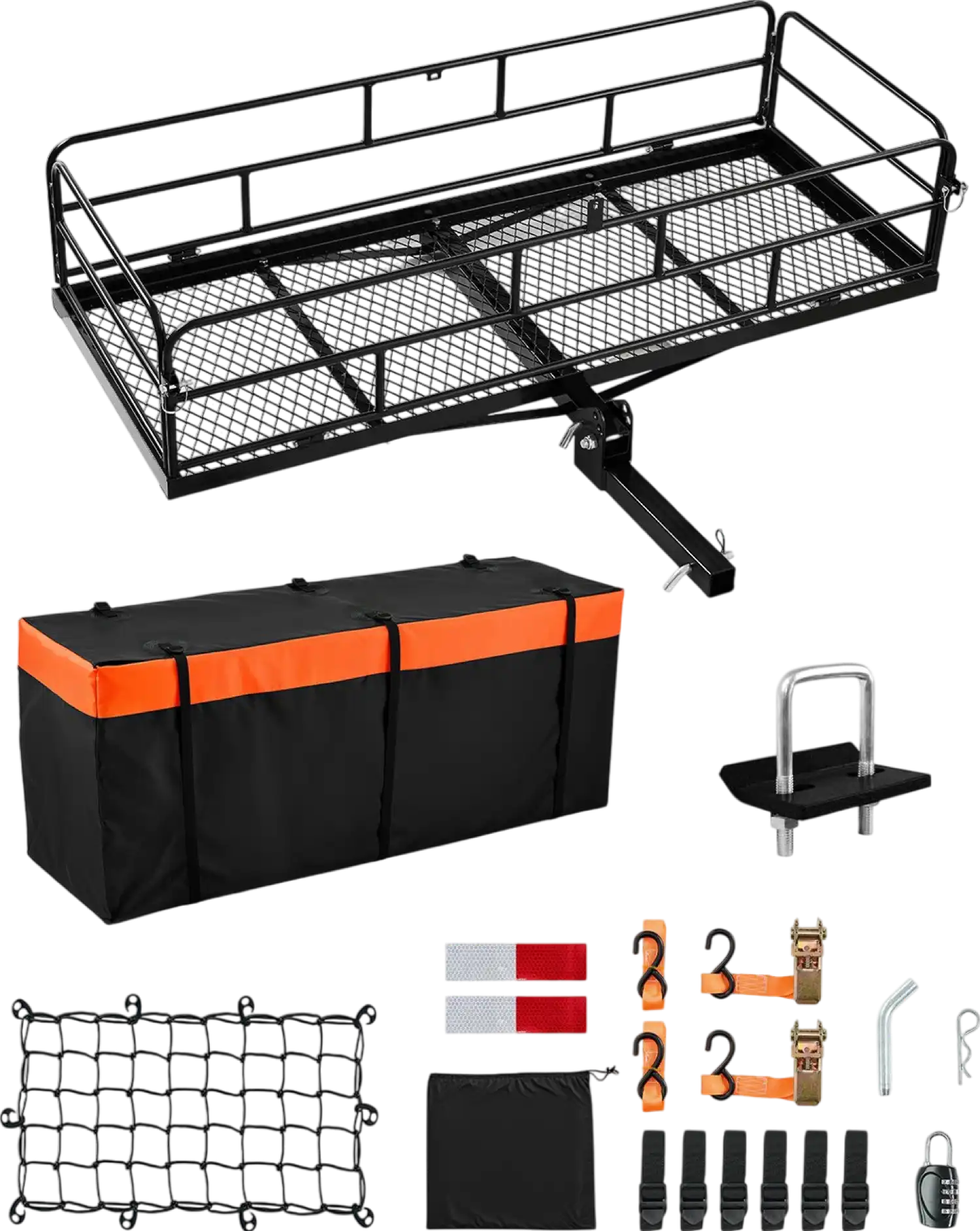 Vevor Hitch Cargo Carrier Foldable with Cargo Net 500 Lbs Capacity New