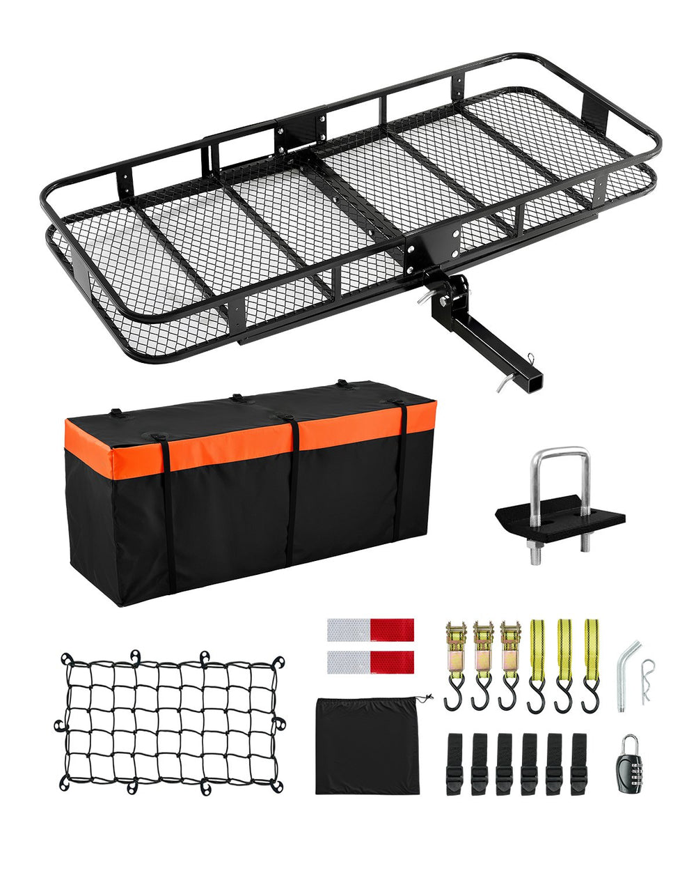 Vevor Hitch Cargo Carrier Foldable with Cargo Net 500 Lbs Capacity New