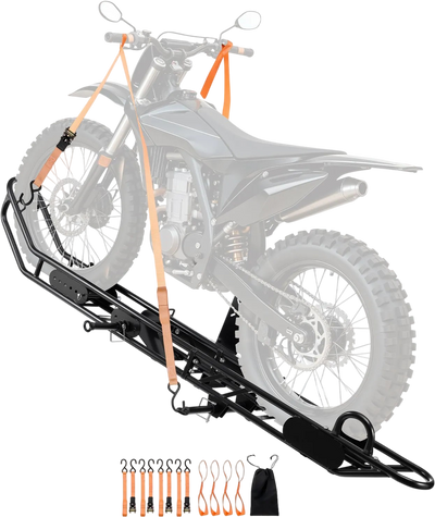 Vevor Motorcycle Carrier Hitch Mount Rack with Anti-Tilt Stabilizer Straps 500 lbs Capacity New